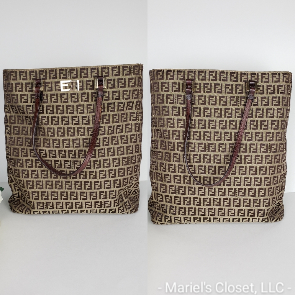 Authentic Fendi Zucca Tote with Dustbag #2711M - Picture 3 of 8